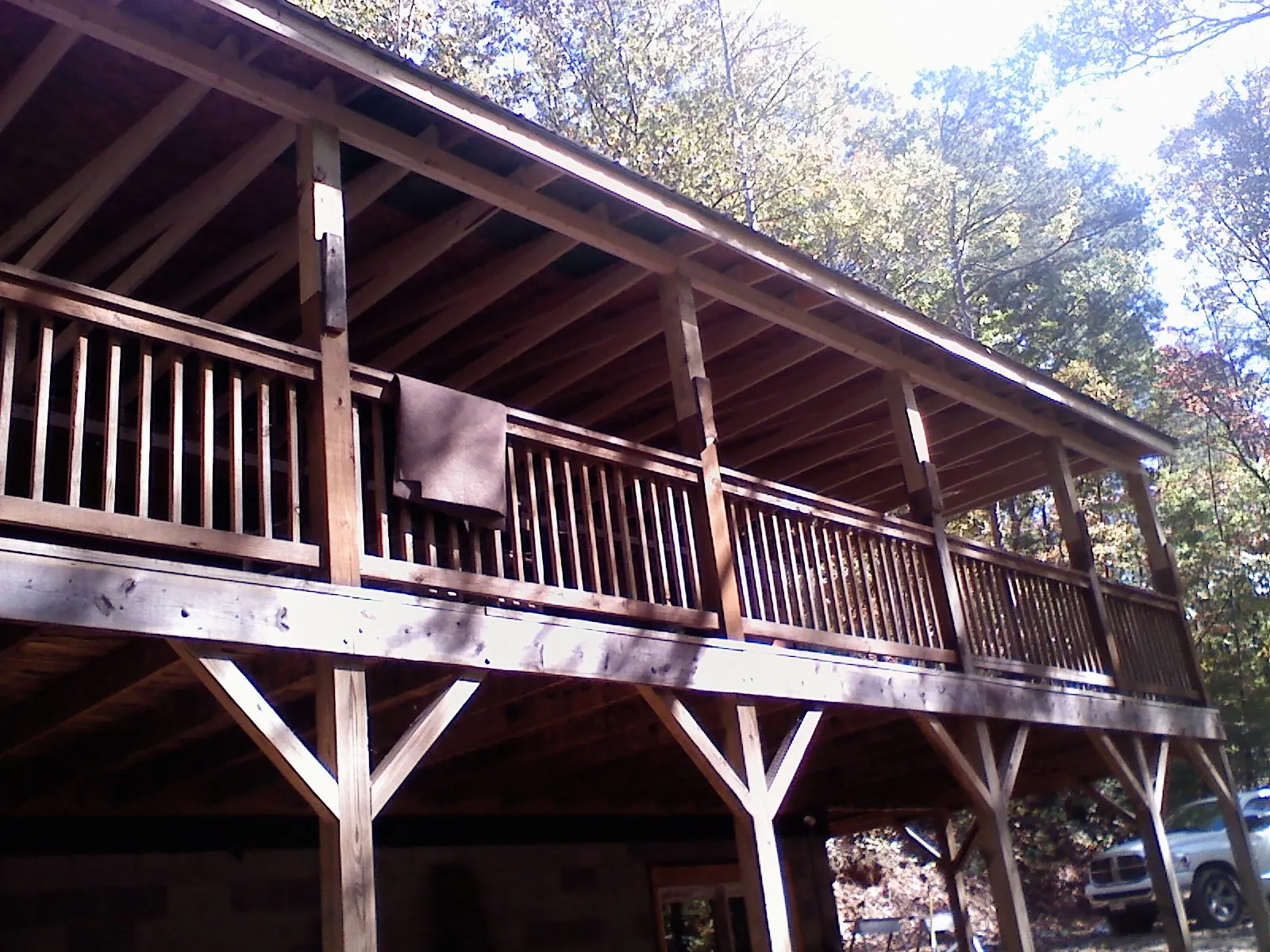 Timber framing under a new elevated porch and deck — Roof Leak Repair in Elizabeth by Roofing Brothers